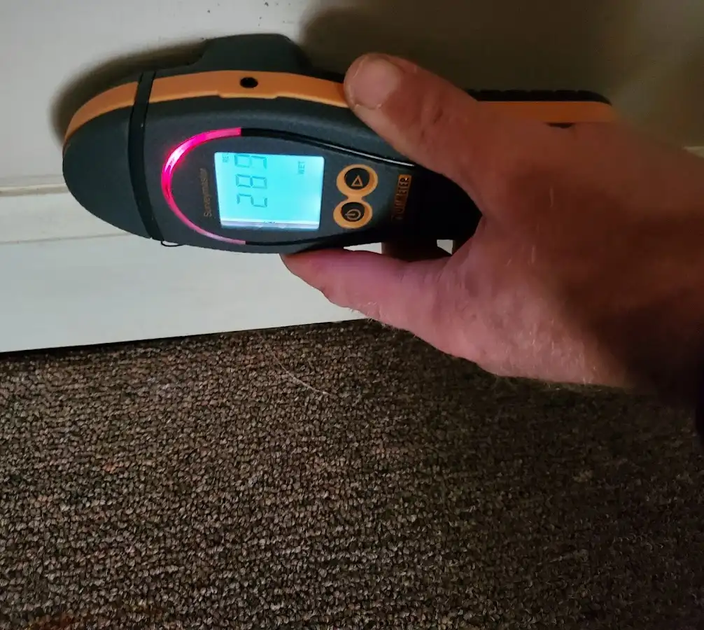 Moisture detection at baseboard during Sewage Cleanup & Sanitation in Phenix City